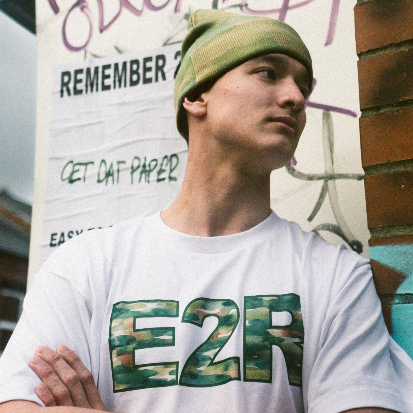 watercolour camo cuff beanie dark