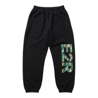 watercolour camo joggers black