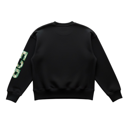 watercolour camo jumper black