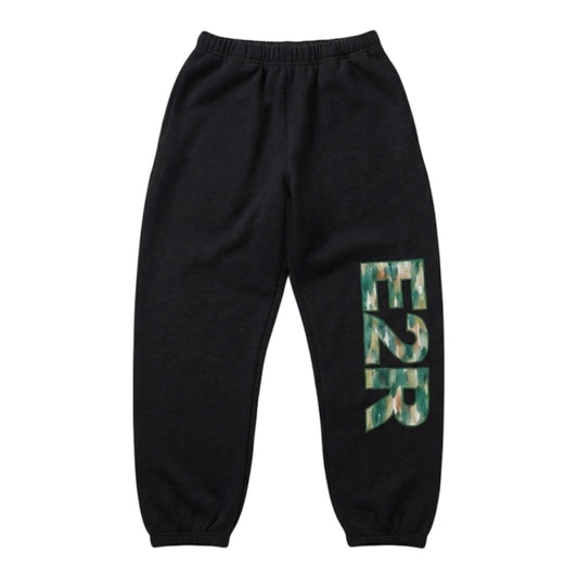 watercolour camo joggers black