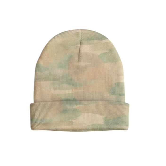 watercolour camo cuff beanie dark
